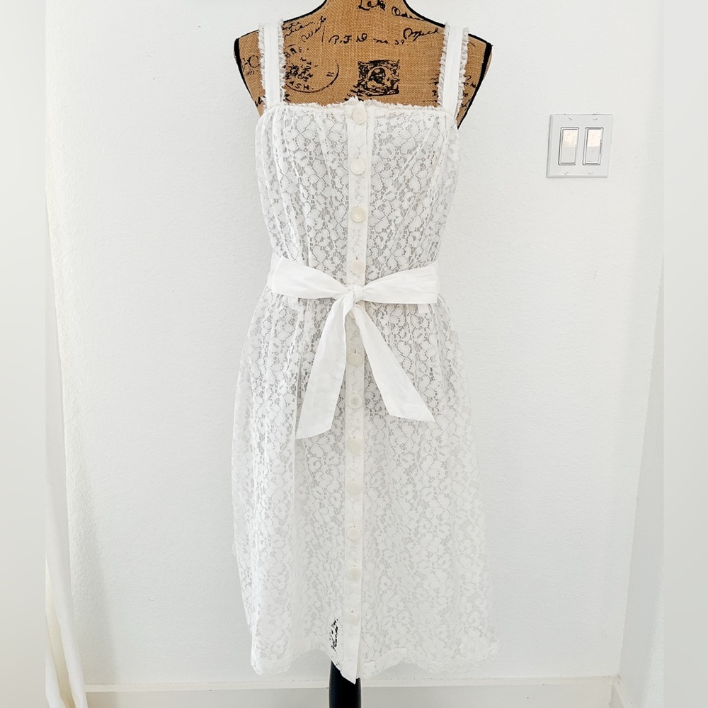 To the Max White Lace Midi Dress